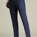 Indigo Blue Check Slim Fit Linen Trouser